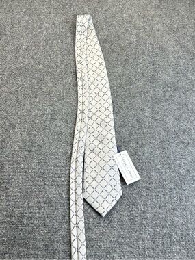 Vineyard Vines Silver-Gray Geometric Men's Tie custom made umb bank new silk USA